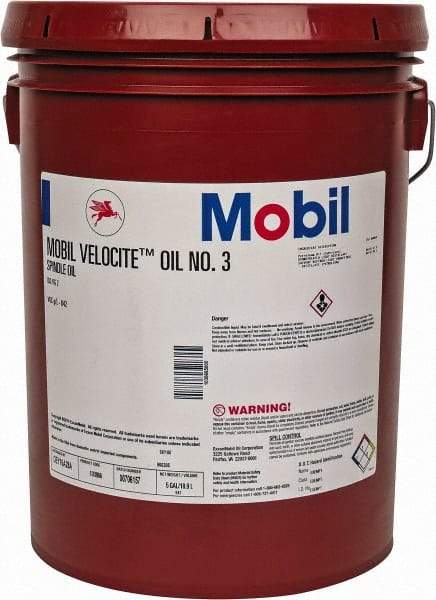 Mobil - 5 Gal Pail Mineral Spindle Oil - ISO 2, 2.1 cSt at 40°C & 0.95 cSt at 100°C - Americas Industrial Supply