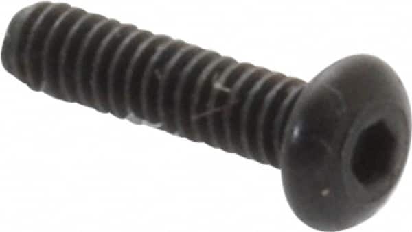 Value Collection - #0-80 UNF Hex Socket Drive, Button Screw - Alloy Steel, Black Oxide Finish, Fully Threaded, 1/4" Length Under Head - Americas Industrial Supply