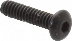 Value Collection - #0-80 UNF Hex Socket Drive, Button Screw - Alloy Steel, Black Oxide Finish, Fully Threaded, 1/4" Length Under Head - Americas Industrial Supply