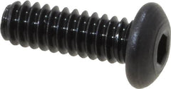 Value Collection - #0-80 UNF Hex Socket Drive, Button Screw - Alloy Steel, Black Oxide Finish, Fully Threaded, 3/16" Length Under Head - Americas Industrial Supply