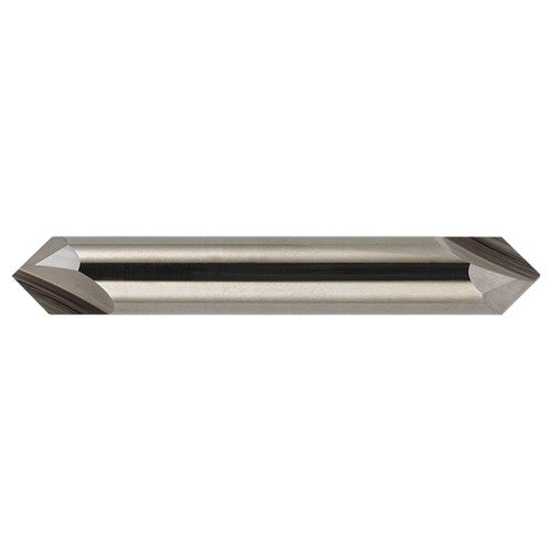 3/16″ × 3/16″ × 2″ STR / RHC Solid Carbide 2-Flute Double End Chamfer Tool - Bright - Exact Industrial Supply