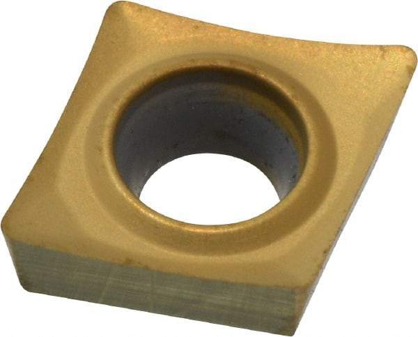 Kennametal - CPGT21.51 HP Grade KC730 Carbide Turning Insert - TiN Finish, 80° Diamond, 1/4" Inscr Circle, 3/32" Thick, 1/64" Corner Radius - Americas Industrial Supply