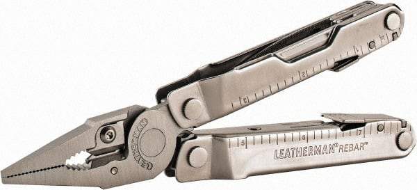 Leatherman - 17 Piece, Multi-Tool Set - Gray, 6-1/4" OAL, 4" Closed Length - Americas Industrial Supply