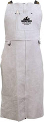 MCR Safety - 24 x 42" Flame Resistant/Retardant & Welding Bib Apron - Leather, 31 oz Material, Gray, 1 Pocket - Americas Industrial Supply