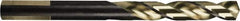Hertel - Letter D 137° High Speed Steel Jobber Drill - Oxide/Gold Finish, Right Hand Cut, Spiral Flute, 4" OAL, Split Point - Americas Industrial Supply