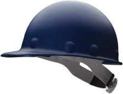 Fibre-Metal - ANSI Type I, Class G Rated, 8-Point, Ratchet Adjustment Hard Hat - Size 6-1/2 to 8, Blue, Standard Brim - Americas Industrial Supply