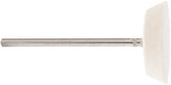 Value Collection - 7/8" Diam, 3/32" Shank Diam, Inverted Cone Shaped Mounted Bob - Hard Density, 3/16" Head Length, 2" Shank Length, Wool Felt - Americas Industrial Supply