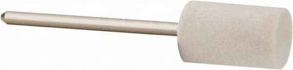 Value Collection - 3/8" Diam, 3/32" Shank Diam, Cylinder Shaped Mounted Bob - Hard Density, 5/8" Head Length, 2" Shank Length, Wool Felt - Americas Industrial Supply