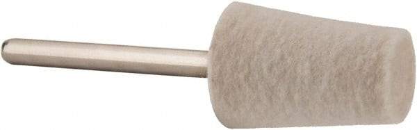 Value Collection - 1/2" Diam, 1/8" Shank Diam, Cone Shaped Mounted Bob - Medium Density, 3/4" Head Length, 2" Shank Length, Wool Felt - Americas Industrial Supply