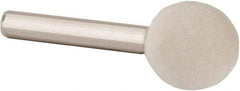 Value Collection - 3/4" Diam, 1/4" Shank Diam, Ball Shaped Mounted Bob - Hard Density, 3/4" Head Length, 2" Shank Length, Wool Felt - Americas Industrial Supply