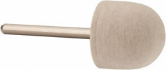 Value Collection - 3/4" Diam, 1/8" Shank Diam, Oval Shaped Mounted Bob - Hard Density, 3/4" Head Length, 2" Shank Length, Wool Felt - Americas Industrial Supply