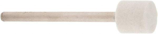 Value Collection - 3/8" Diam, 1/8" Shank Diam, Cylinder Shaped Mounted Bob - Hard Density, 3/8" Head Length, 2" Shank Length, Wool Felt - Americas Industrial Supply