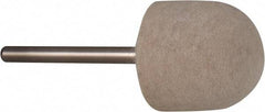 Value Collection - 3/4" Diam, 1/8" Shank Diam, Oval Shaped Mounted Bob - Rock Hard Density, 3/4" Head Length, 2" Shank Length, Wool Felt - Americas Industrial Supply