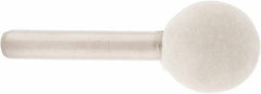 Value Collection - 3/4" Diam, 1/4" Shank Diam, Ball Shaped Mounted Bob - Rock Hard Density, 3/4" Head Length, 2" Shank Length, Wool Felt - Americas Industrial Supply