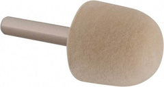 Value Collection - 1" Diam, 1/4" Shank Diam, Oval Shaped Mounted Bob - Medium Density, 1" Head Length, 2" Shank Length, Wool Felt - Americas Industrial Supply