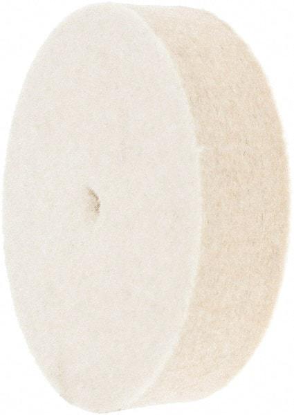 Made in USA - 2" Diam x 1/2" Thick Unmounted Buffing Wheel - 1 Ply, Polishing Wheel, 1/2" Arbor Hole, Hard Density - Americas Industrial Supply