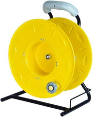 Value Collection - 12 AWG, 100' Cable Length, Cord & Cable Reel without Cable - 0 Outlets, NEMA 5-15R, 15 Amps, SO Cable, Yellow Reel - Americas Industrial Supply