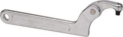 Paramount - 1-1/4" to 3" Capacity, Adjustable Pin Spanner Wrench - 8-1/8" OAL, 7/32" Hook Pin Height - Americas Industrial Supply