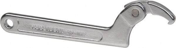 Paramount - 1-1/4" to 3" Capacity, Adjustable Pin Spanner Wrench - 8-1/8" OAL, 5/32" Hook Pin Height - Americas Industrial Supply