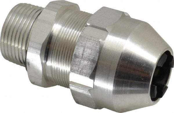 Thomas & Betts - 0.66 to 0.78" Cable Capacity, Class 1, Gas & Vapor Environments, Straight Strain Relief Cord Grip - 1 NPT Thread, Aluminum - Americas Industrial Supply