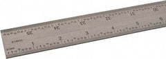 SPI - 36" Long, 1/64, 1/32" and 0.5, 1mm Graduation, Rigid Steel Rule - English/Metric Graduation Style, 1-1/4" Wide, Silver, Satin Chrome Finish - Americas Industrial Supply