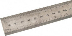 SPI - 36" Long, 0.5, 1mm Graduation, Rigid Steel Rule - Metric Graduation Style, 1-1/4" Wide, Black, Black Chrome Finish - Americas Industrial Supply