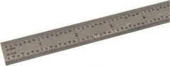 SPI - 36" Long, 1/64, 1/32, 1/16, 1/8" Graduation, Flexible Steel Rule - 4R Graduation Style, 3/4" Wide, Silver, Satin Chrome Finish - Americas Industrial Supply
