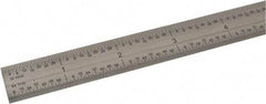 SPI - 36" Long, 1/100, 1/64, 1/32, 1/10" Graduation, Flexible Steel Rule - 5R Graduation Style, 3/4" Wide, Silver, Satin Chrome Finish - Americas Industrial Supply