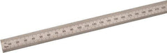 SPI - 36" Long, 0.5, 1mm Graduation, Flexible Steel Rule - Metric Graduation Style, 3/4" Wide, Silver, Satin Chrome Finish - Americas Industrial Supply