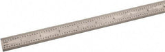 SPI - 48" Long, 1/64, 1/32, 1/16, 1/8" Graduation, Flexible Steel Rule - 4R Graduation Style, 3/4" Wide, Silver, Satin Chrome Finish - Americas Industrial Supply