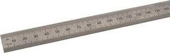 SPI - 48" Long, 0.5, 1mm Graduation, Flexible Steel Rule - Metric Graduation Style, 3/4" Wide, Silver, Satin Chrome Finish - Americas Industrial Supply