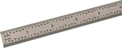 SPI - 72" Long, 1/64, 1/32, 1/16, 1/8" Graduation, Flexible Steel Rule - 10R Graduation Style, 3/4" Wide, Silver, Polished Finish - Americas Industrial Supply