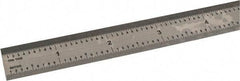 SPI - 72" Long, 1/100 & 1/50 Graduations, Flexible Steel Rule - 12R Graduation Style, 1" Wide, Silver, Polished Finish - Americas Industrial Supply