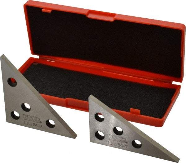 SPI - 30 to 90°, 4-1/4 Inch Long, Steel, Angle Block Set - 1/4 Inch Thick, 10 Minutes Accuracy, Includes 2 Angle Plates, 2 Pieces - Americas Industrial Supply
