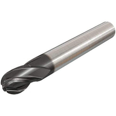 Iscar - 16mm Diam, 16mm LOC, 4 Flute Solid Carbide Ball End Mill - TiAlN Finish, Single End, 92mm OAL, 16mm Shank Diam, Spiral Flute - Americas Industrial Supply