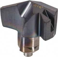 Iscar - Series ICM, 0.516" Diam Grade IC908 140° Replaceable Drill Tip - Carbide, TiAlN Finish, 13 Seat Size, Through Coolant - Americas Industrial Supply