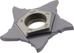 Iscar - PENTA PF IC908 Grade, 0.059" Cutting Width, Carbide Cutoff Insert - Neutral Lead Angle, 0.008" Cnr Rad, TiAlN Coated, Other End - Americas Industrial Supply