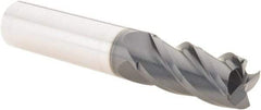 Iscar - 1/2", 4 Flute, Single End, Solid Carbide, 0.03" Corner Radius End Mill - 3" OAL, 38° Helix, Right Hand Flute, 1" LOC, Right Hand Cut - Americas Industrial Supply