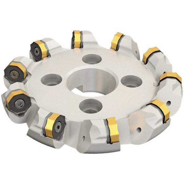 Iscar - 8.96" Cut Diam, 2-1/2" Arbor Hole, 0.28" Max Depth of Cut, 45° Indexable Chamfer & Angle Face Mill - 10 Inserts, ONMU 1008\xB6S845 SNMU 2608 Insert, Right Hand Cut, 10 Flutes, Series Helido - Americas Industrial Supply