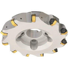 Iscar - 52mm Cut Diam, 22mm Arbor Hole, 2mm Max Depth of Cut, 30° Indexable Chamfer & Angle Face Mill - 6 Inserts, H600 WXCU 05 Insert, Right Hand Cut, 6 Flutes, Through Coolant, Series Helido - Americas Industrial Supply
