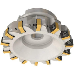 Iscar - 100mm Cut Diam, 32mm Arbor Hole, 9mm Max Depth of Cut, 88° Indexable Chamfer & Angle Face Mill - 8 Inserts, OXMT 0507\xB6S890 SNMU 1305 Insert, Right Hand Cut, 8 Flutes, Through Coolant, Series Helido - Americas Industrial Supply