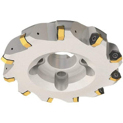 Iscar - 80mm Cut Diam, 32mm Arbor Hole, 3.5mm Max Depth of Cut, 30° Indexable Chamfer & Angle Face Mill - 6 Inserts, H600 WXCU 08 Insert, Right Hand Cut, 6 Flutes, Through Coolant, Series Helido - Americas Industrial Supply