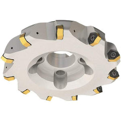 Iscar - 63mm Cut Diam, 27mm Arbor Hole, 3.5mm Max Depth of Cut, 30° Indexable Chamfer & Angle Face Mill - 5 Inserts, H600 WXCU 08 Insert, Right Hand Cut, 5 Flutes, Through Coolant, Series Helido - Americas Industrial Supply