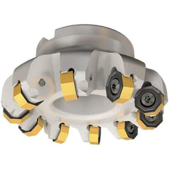 Iscar - 1.9090" Cut Diam, 3/4" Arbor Hole, 0.138" Max Depth of Cut, 45° Indexable Chamfer & Angle Face Mill - 4 Inserts, ON.. 05..\xB6OXMT 0507\xB6RXMT 1607\xB6S845 SN.U 13 Insert, Right Hand Cut, 4 Flutes, Through Coolant, Series Helido - Americas Industrial Supply