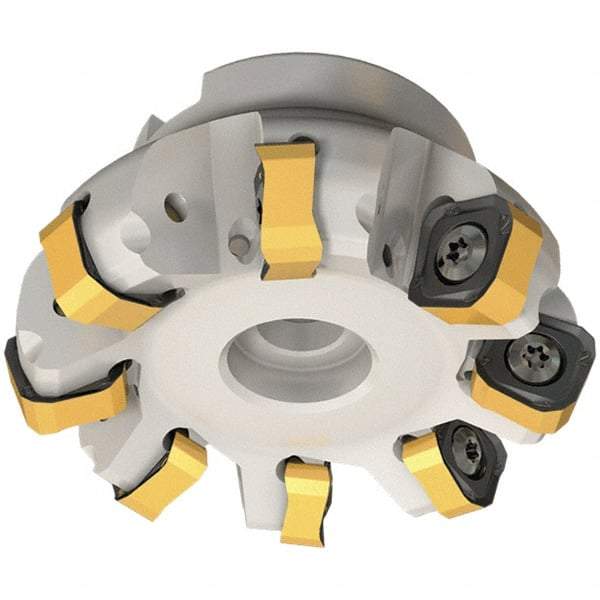 Iscar - 109.7mm Cut Diam, 32mm Arbor Hole, 6mm Max Depth of Cut, 65° Indexable Chamfer & Angle Face Mill - 12 Inserts, OXMT 0507\xB6RXMT 1607\xB6S865 SNMU 1305 Insert, Right Hand Cut, 12 Flutes, Through Coolant, Series Helido - Americas Industrial Supply