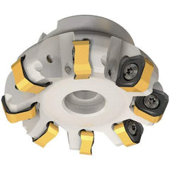 Iscar - 109.7mm Cut Diam, 32mm Arbor Hole, 6mm Max Depth of Cut, 65° Indexable Chamfer & Angle Face Mill - 12 Inserts, OXMT 0507\xB6RXMT 1607\xB6S865 SNMU 1305 Insert, Right Hand Cut, 12 Flutes, Through Coolant, Series Helido - Americas Industrial Supply