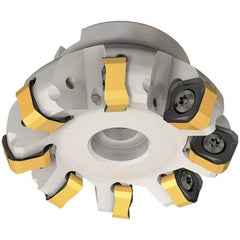 Iscar - 89.7mm Cut Diam, 27mm Arbor Hole, 6mm Max Depth of Cut, 65° Indexable Chamfer & Angle Face Mill - 10 Inserts, OXMT 0507\xB6RXMT 1607\xB6S865 SNMU 1305 Insert, Right Hand Cut, 10 Flutes, Through Coolant, Series Helido - Americas Industrial Supply