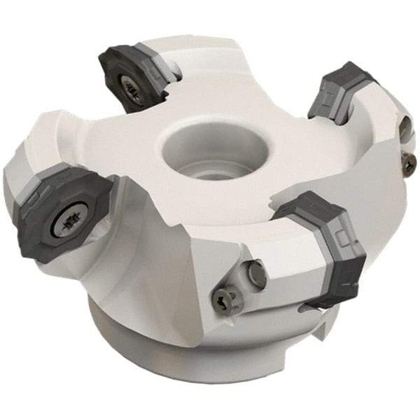Iscar - 112.5mm Cut Diam, 31.75mm Arbor Hole, 4.6mm Max Depth of Cut, 42° Indexable Chamfer & Angle Face Mill - 6 Inserts, OF..\xB6RFM. 1905 Insert, Right Hand Cut, 6 Flutes, Series Heliocto - Americas Industrial Supply