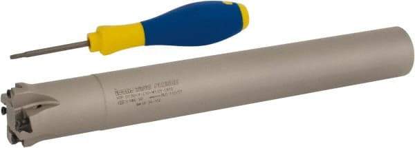Iscar - 1-1/2" Cut Diam, 0.118" Max Depth of Cut, 1-1/4" Shank Diam, Indexable Plunge End Mill - Straight Shank, HTP LNHT 1006 Insert Style, HTP-LN10 Toolholder Style, Through Coolant, Series TangPlunge - Americas Industrial Supply