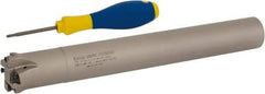 Iscar - 1-1/2" Cut Diam, 0.118" Max Depth of Cut, 1-1/4" Shank Diam, Indexable Plunge End Mill - Straight Shank, HTP LNHT 1006 Insert Style, HTP-LN10 Toolholder Style, Through Coolant, Series TangPlunge - Americas Industrial Supply
